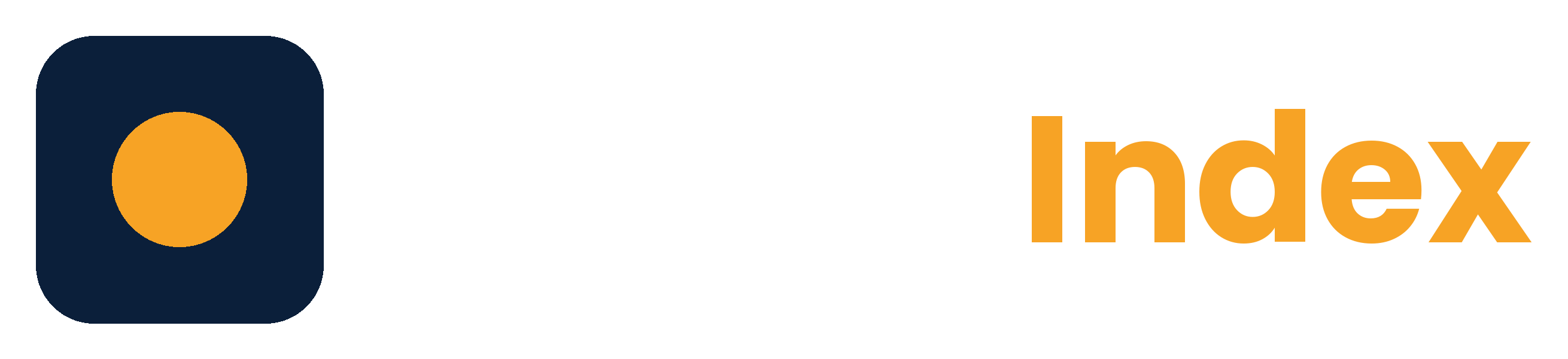 The PV Index logo, white text